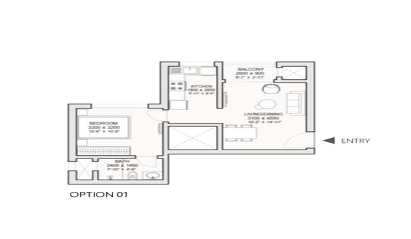 Featured Image of Sobha One World 1 BHK Floor Plan