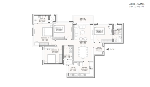 Featured Image of Sobha One World 4 BHK Floor Plan