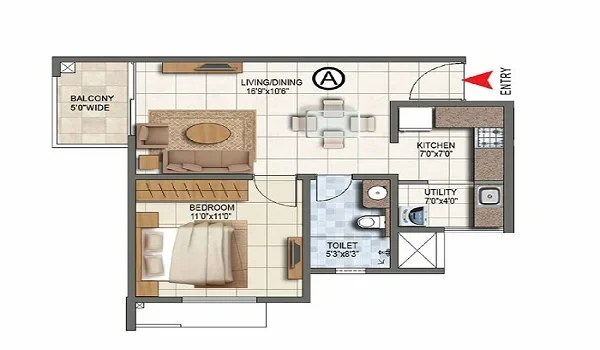 Featured Image of 1 Bhk Floor Plan