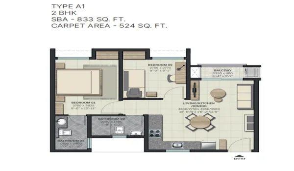 Featured Image of 2.5 Bhk Floor Plan Sobha Brooklyn Towers