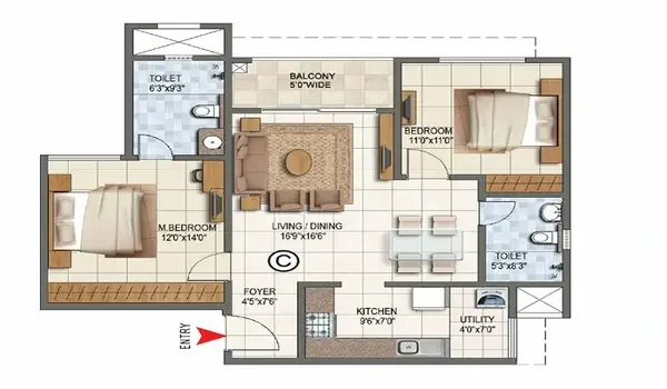 Featured Image of 3 Bhk Floor Plan Sobha Brooklyn Towers