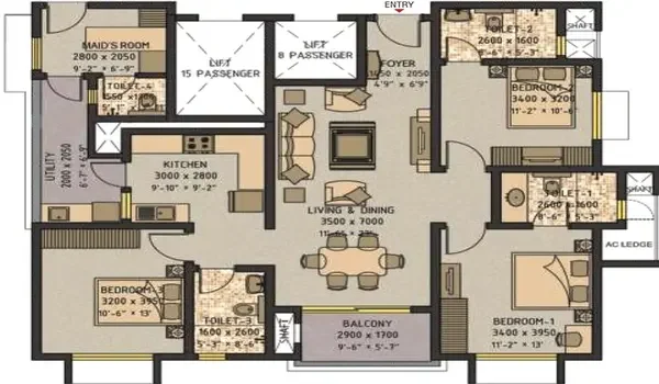 Featured Image of 3 Bhk Premium Floor Plan Sobha Ivory