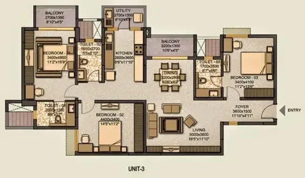 Featured Image of 3 Bhk Type C Floor Plan Sobha Eternia