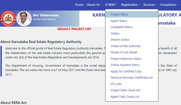 RERA Karnataka Project Registration Verification